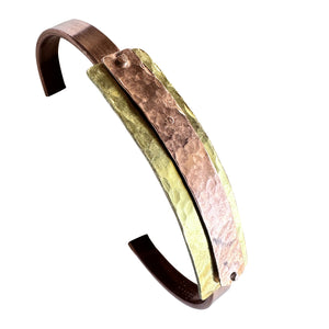 Riveted, Mix Metal, Layered, Copper Cuff Bracelet