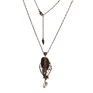 Antique Copper Chain Leaf Necklace-Necklaces- Creative Jewelry by Marcia