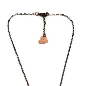 Copper Healing Heart Pendant Necklace - Creative Jewelry by Marcia - Asymmetrical Jewelry - Timeless Jewelry