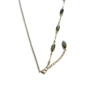 Orthocera Fossil Pendant Silver Necklace With Jasper Stones - Creative Jewelry by Marcia - Asymmetrical Jewelry - Timeless Jewelry