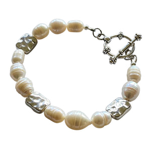 Baroque Pearl Bracelet with Toggle Clasp-Bracelets- Creative Jewelry by Marcia