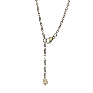 Baroque Pearls Pendant Necklace with Silver Hammered Ring-Necklaces- Creative Jewelry by Marcia