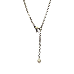 Single Round Freshwater Pearl Necklace with Stainless Steel Silver Chain-Necklaces- Creative Jewelry by Marcia