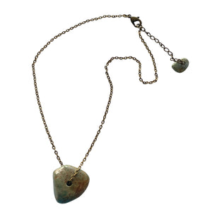 Jamie2 Turquoise Pendant Necklace with Antique Brass Chain