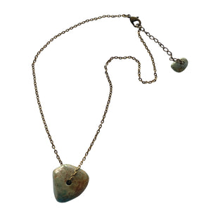 Jamie Turquoise Pendant Necklace with Antique Brass Chain