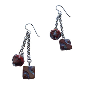 Geometric Shape Stainless Steel Chain Earrings for Sensitive Ears- Creative Jewelry by Marcia