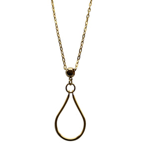 Gold Chain Necklace with Pear Shaped Gold Pendant