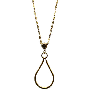Gold Chain Necklace with Pear Shaped Gold Pendant