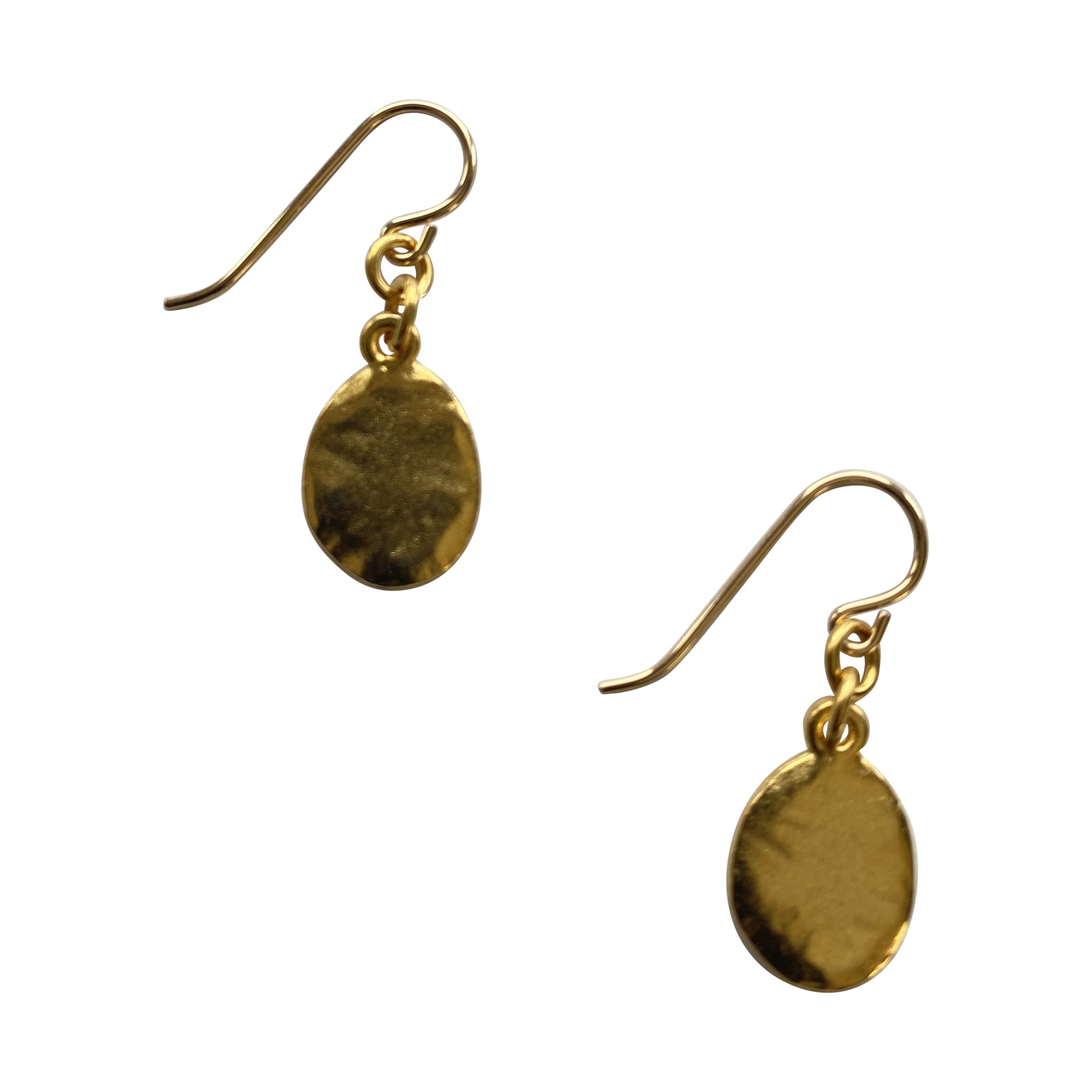 Oval Dangle Gold Earrings