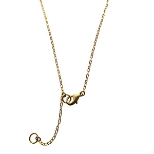 Hammered Eclipse Gold Pendant with Gold Link Chain