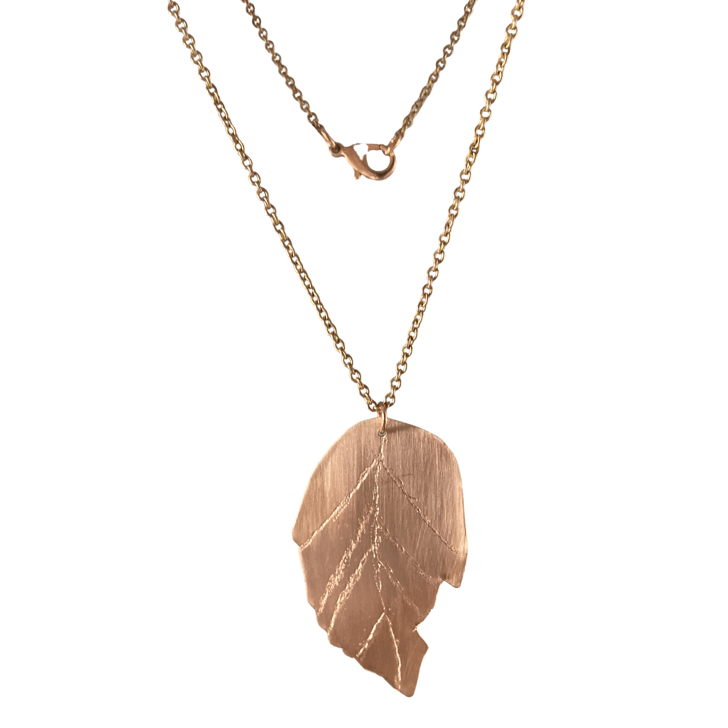 Elm Leaf Copper Necklace-Necklaces- Creative Jewelry by Marcia