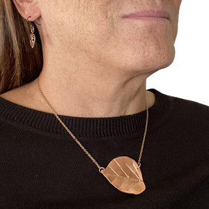 Copper Poplar Leaf Necklace