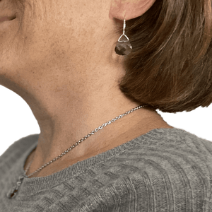 Black Diamond Swarovski Crystal Briolette Dangle Earrings - Creative Jewelry by Marcia - Asymmetrical Jewelry - Timeless Jewelry