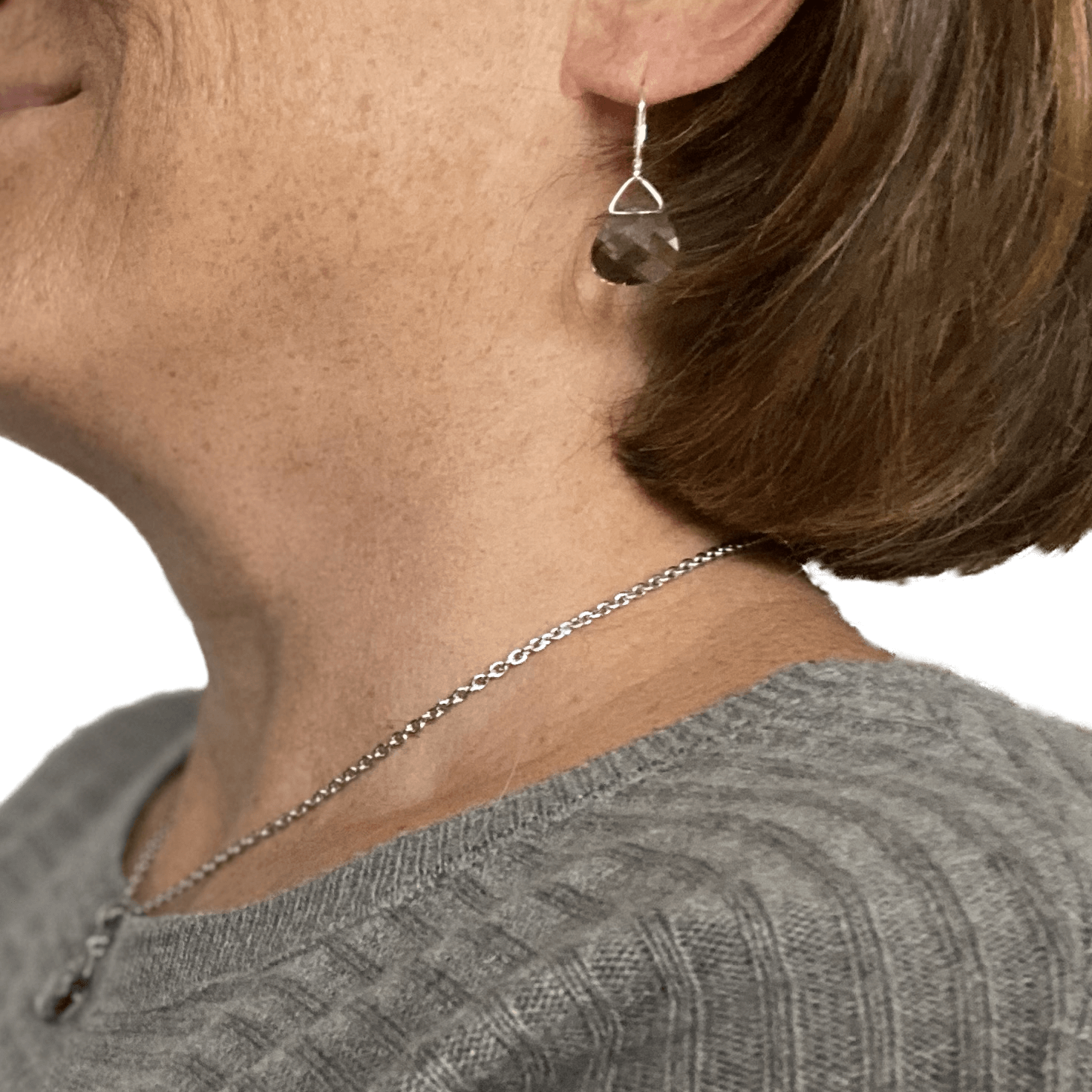Black Diamond Swarovski Crystal Briolette Dangle Earrings - Creative Jewelry by Marcia - Asymmetrical Jewelry - Timeless Jewelry