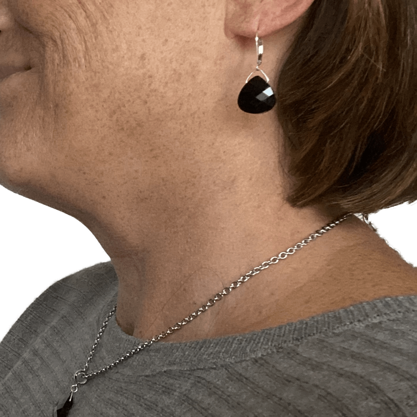 Jet Black Swarovski Crystal Briolette Dangle Earrings - Creative Jewelry by Marcia - Asymmetrical Jewelry - Timeless Jewelry