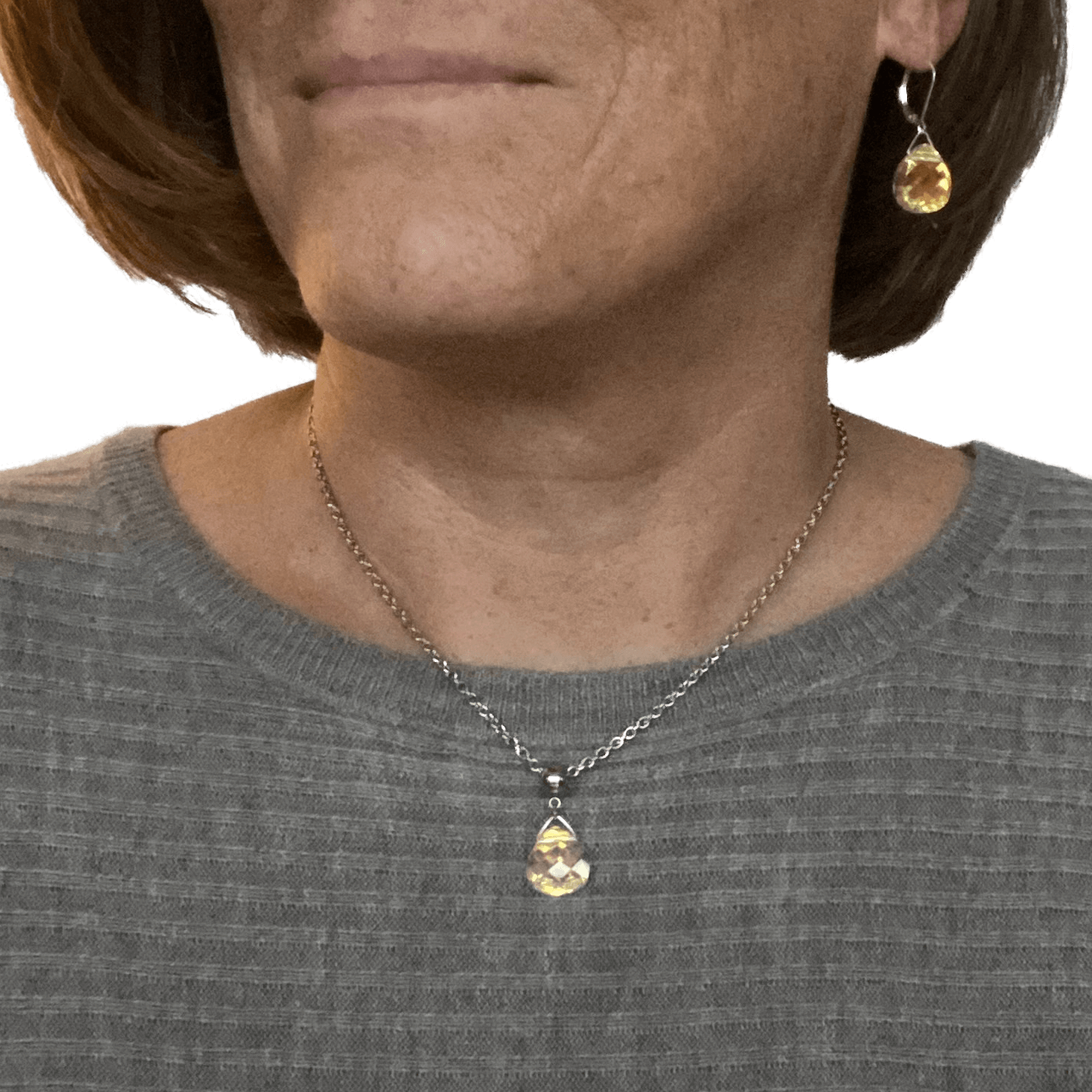 AB Swarovski Crystal Necklace - Creative Jewelry by Marcia - Asymmetrical Jewelry - Timeless Jewelry