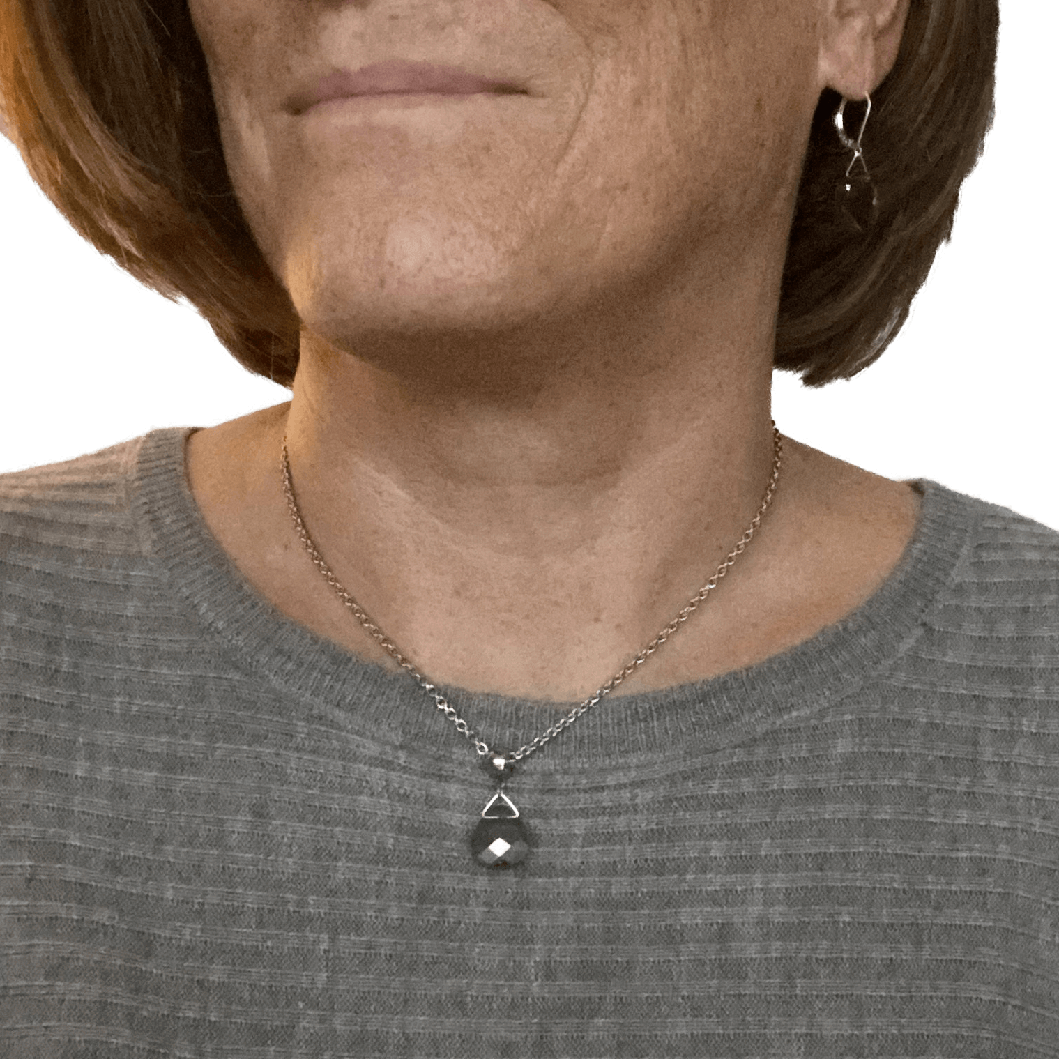 Black Diamond Swarovski Crystal Necklace - Creative Jewelry by Marcia - Asymmetrical Jewelry - Timeless Jewelry