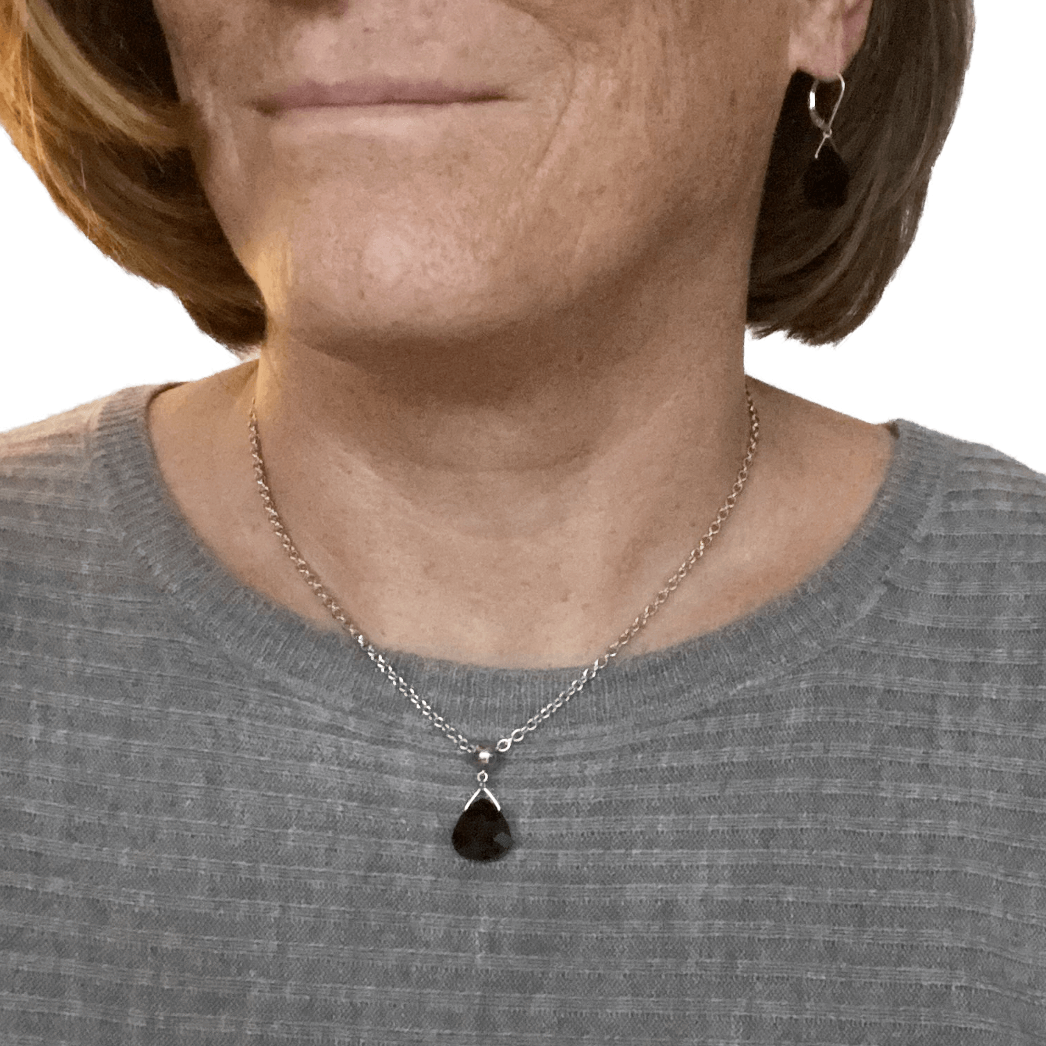 Jet Black Swarovski Crystal Necklace - Creative Jewelry by Marcia - Asymmetrical Jewelry - Timeless Jewelry