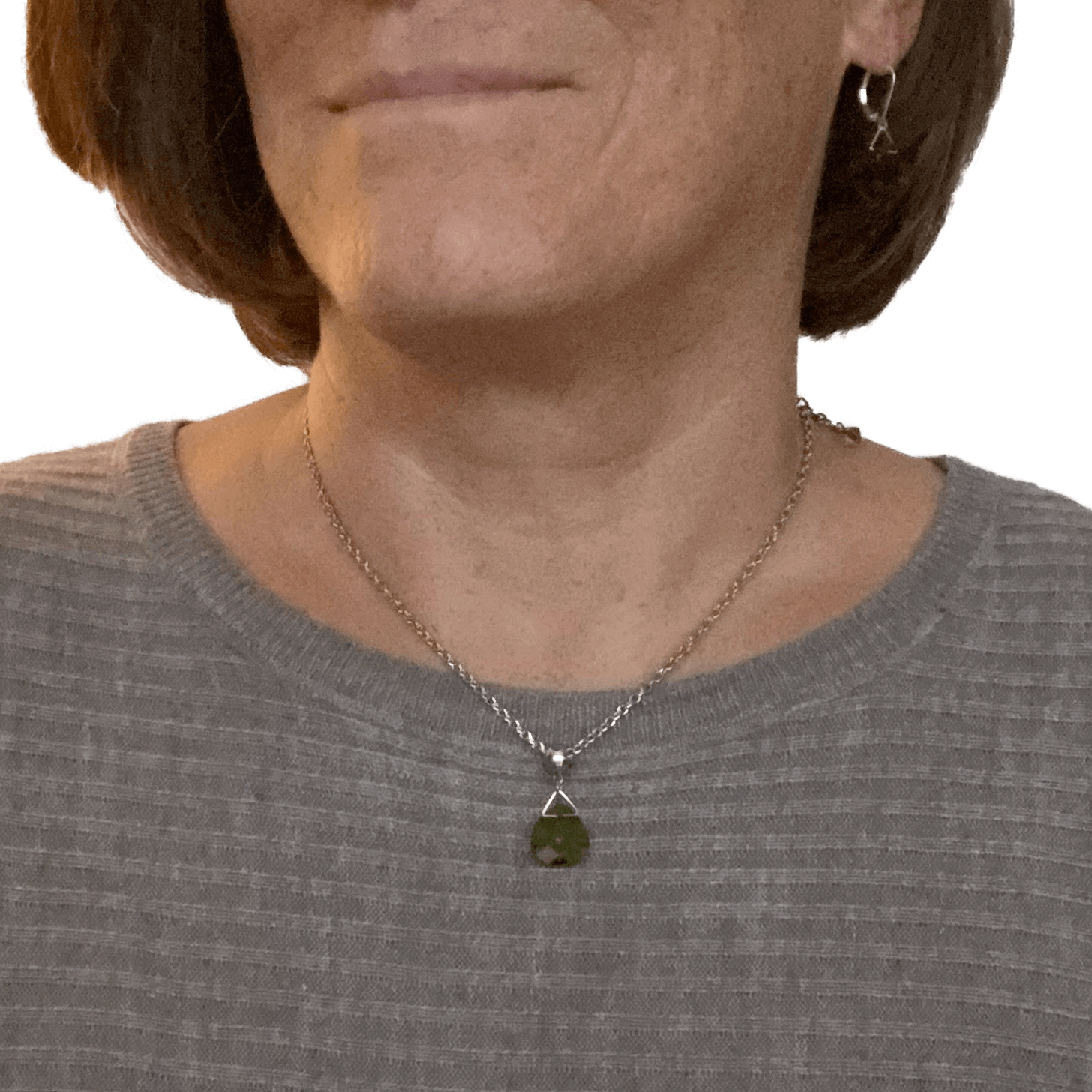 Olivine Swarovski Crystal Necklace - Creative Jewelry by Marcia - Asymmetrical Jewelry - Timeless Jewelry