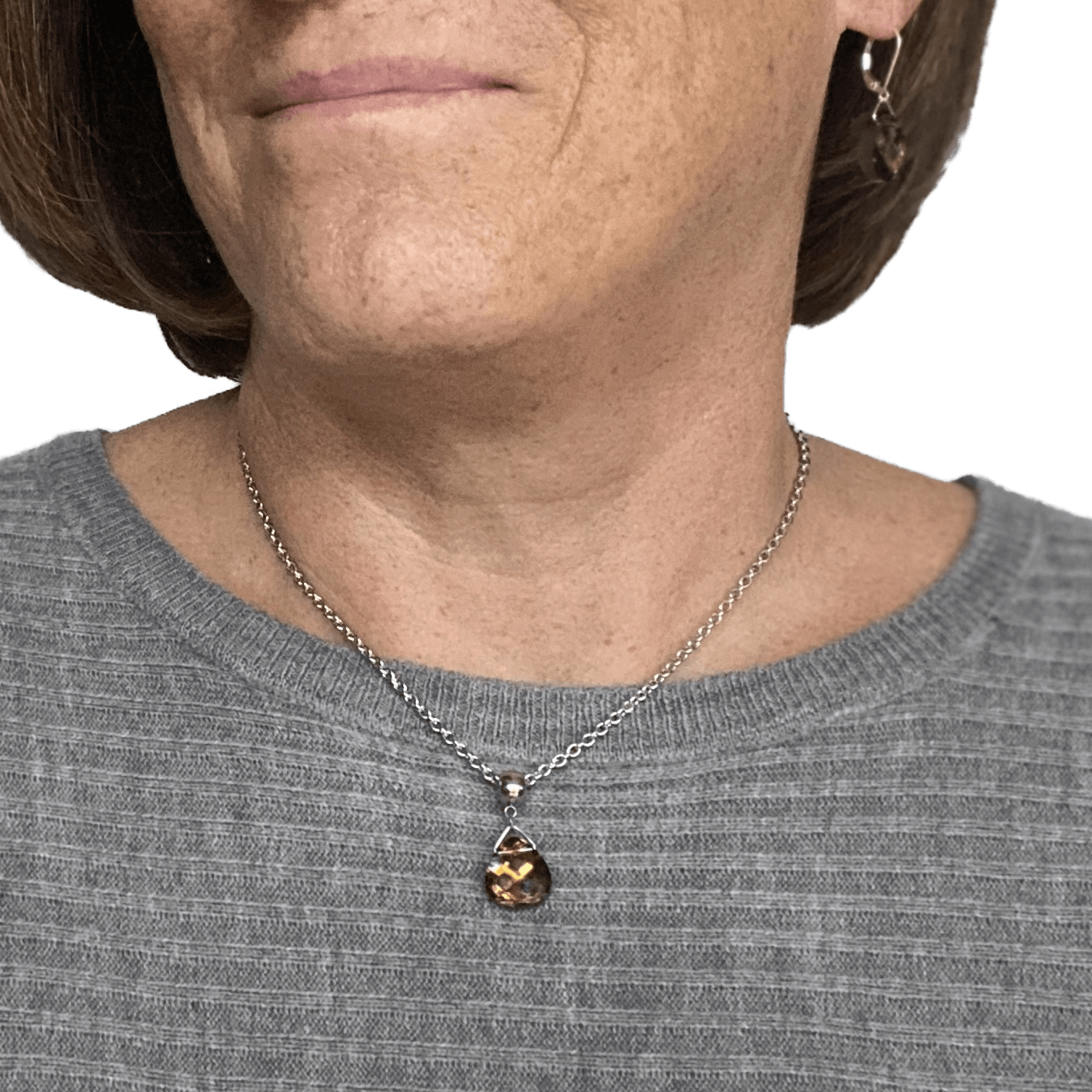 Peacock Swarovski Crystal Necklace - Creative Jewelry by Marcia - Asymmetrical Jewelry - Timeless Jewelry