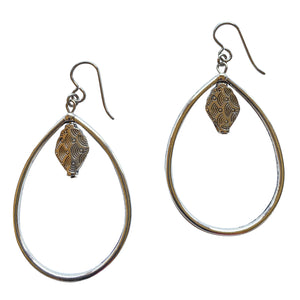 Big Pear Shape Silver Earrings for Sensitive Ears