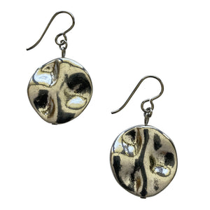 Wavy Round Silver Earrings for Sensitive Ears