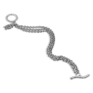 Stainless Steel Chain Silver Bracelet - Creative Jewelry by Marcia - Asymmetrical Jewelry - Timeless Jewelry