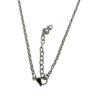 Silver Bar Pendant Necklace with Stainless Steel Chain