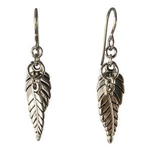 Silver Leaf Dangle Earrings for Sensitive Ears-Earrings- Creative Jewelry by Marcia