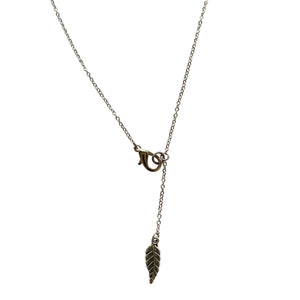 Antique Silver Leaf Necklace with Silver Chain