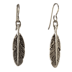 Silver Long Leaf Earrings for Sensitive Ears-Earrings- Creative Jewelry by Marcia