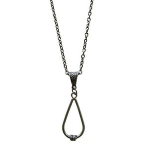 Pear Shape Pewter Pendant Necklace with Stainless Steel Chain