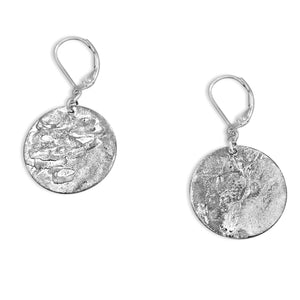 Silver Circle Earrings - Creative Jewelry by Marcia - Asymmetrical Jewelry - Timeless Jewelry