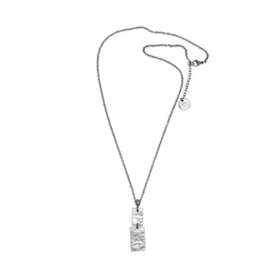 Silver Rectangle Long Pendant Necklace - Creative Jewelry by Marcia - Asymmetrical Jewelry - Timeless Jewelry