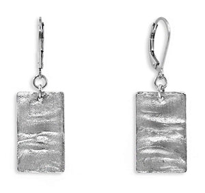 Silver Rectangle Earrings - Creative Jewelry by Marcia - Asymmetrical Jewelry - Timeless Jewelry