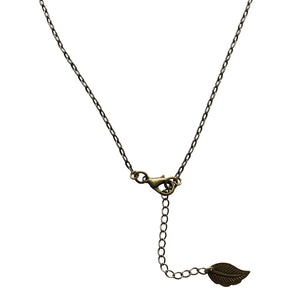 Antique Brass Leaf Necklace with Antique Brass Chain
