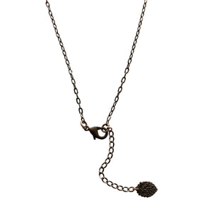 Antique Copper Leaf Necklace with Antique Copper Chain