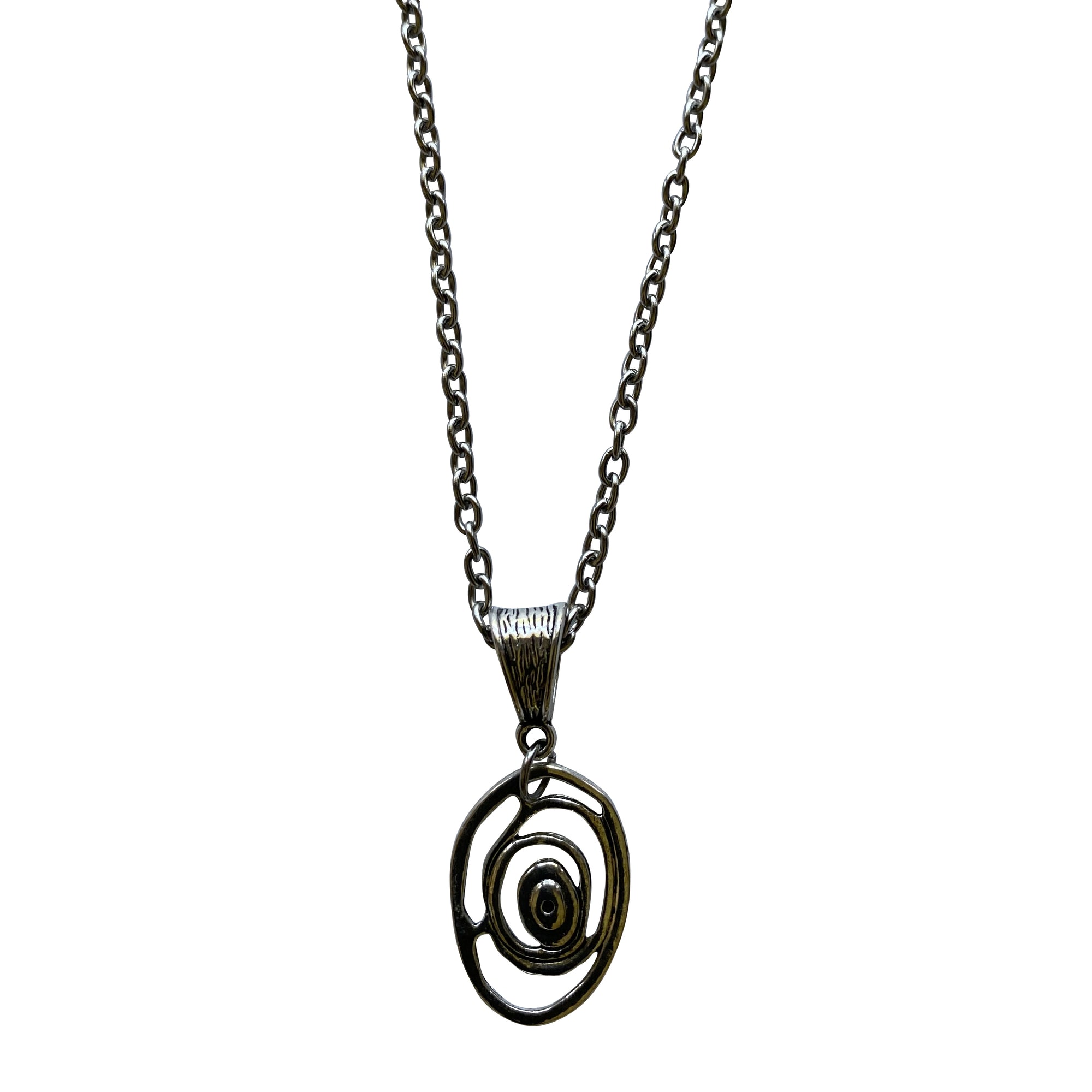 Silver Chain Necklace with Pewter Infinity Pendant