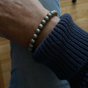 Silver Steel Round Bead Bracelet with Toggle Clasp-Bracelets- Creative Jewelry by Marcia