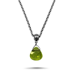Olivine Swarovski Crystal Necklace - Creative Jewelry by Marcia - Asymmetrical Jewelry - Timeless Jewelry