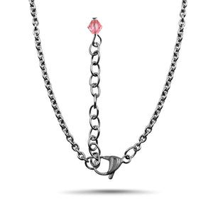 Light Rose Swarovski Crystal Necklace - Creative Jewelry by Marcia - Asymmetrical Jewelry - Timeless Jewelry