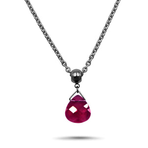 Ruby Swarovski Crystal Necklace - Creative Jewelry by Marcia - Asymmetrical Jewelry - Timeless Jewelry
