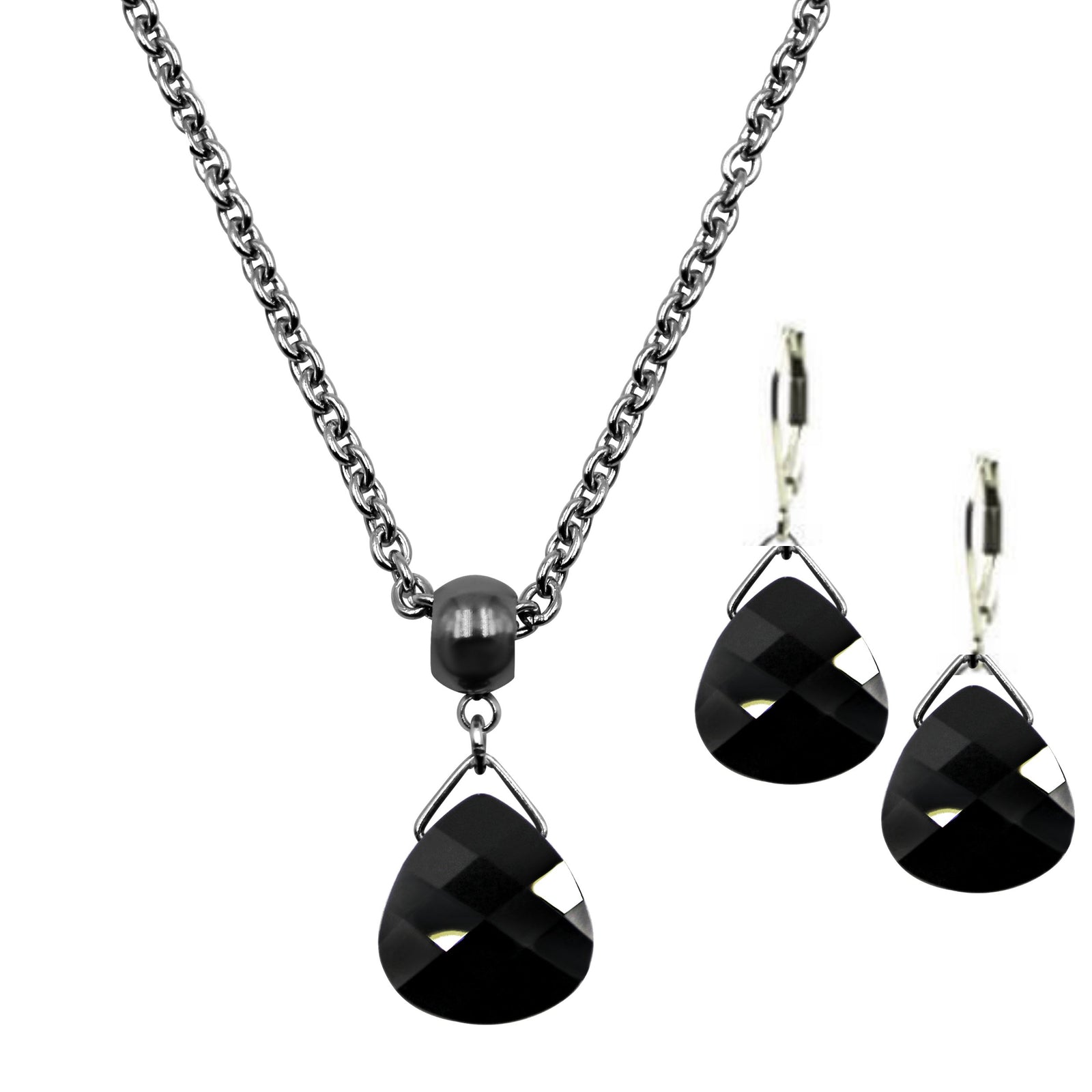 This Swarovski Crystal Jewelry is part of my Swarovski Crystal Collection. The Swarovski Crystal necklace has stainless steel chain and the Swarovski necklace has a ruby pendant. The Swarovski Crystal Earrings are also ruby with leverback earrings.