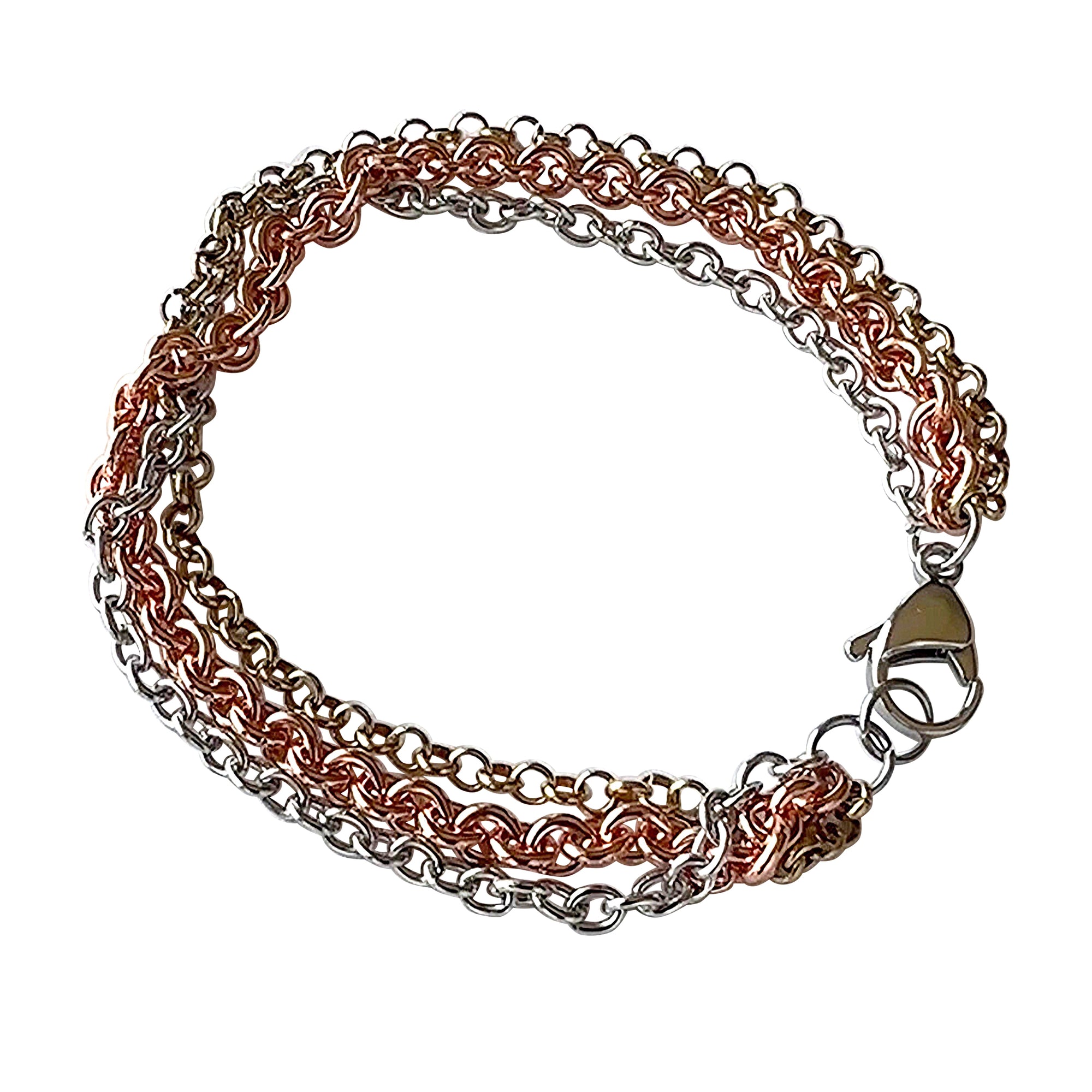 Brass, Copper, Stainless Steel Chain Bracelet