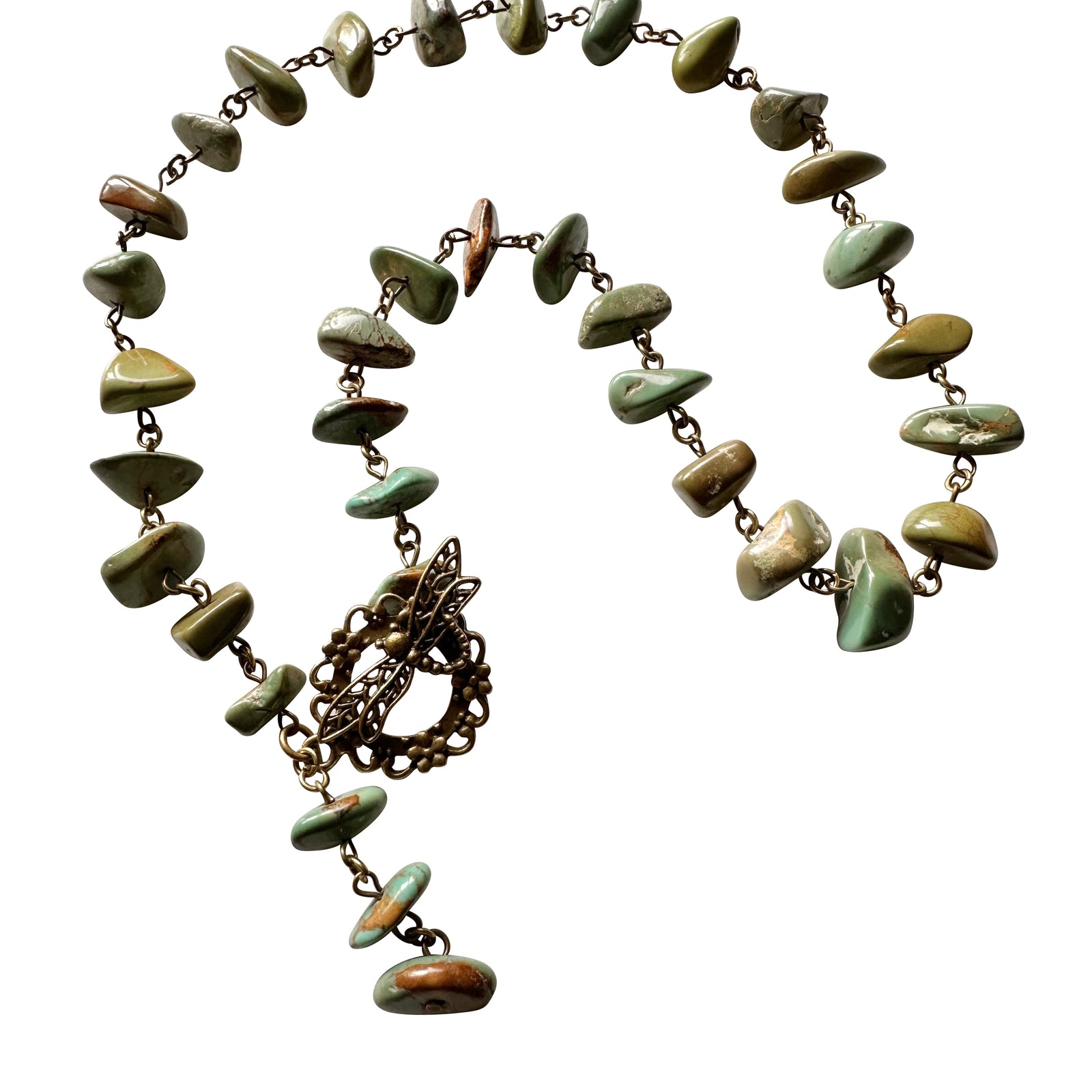 Handmade Turquoise Statement Necklace – Adjustable Boho Gemstone Jewelry for Women