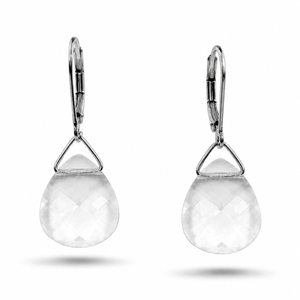 Clear Swarovski Crystal Briolette Dangle Earrings