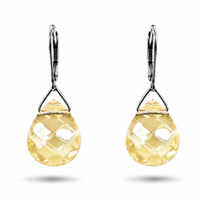 Golden Shadow Swarovski Crystal Briolette Dangle Earrings