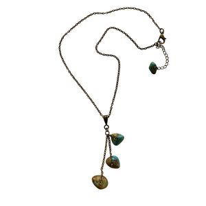 Ana Turquoise Antique Brass Chain Pendant Necklace