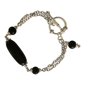Black Onyx Oval Stone Bracelet