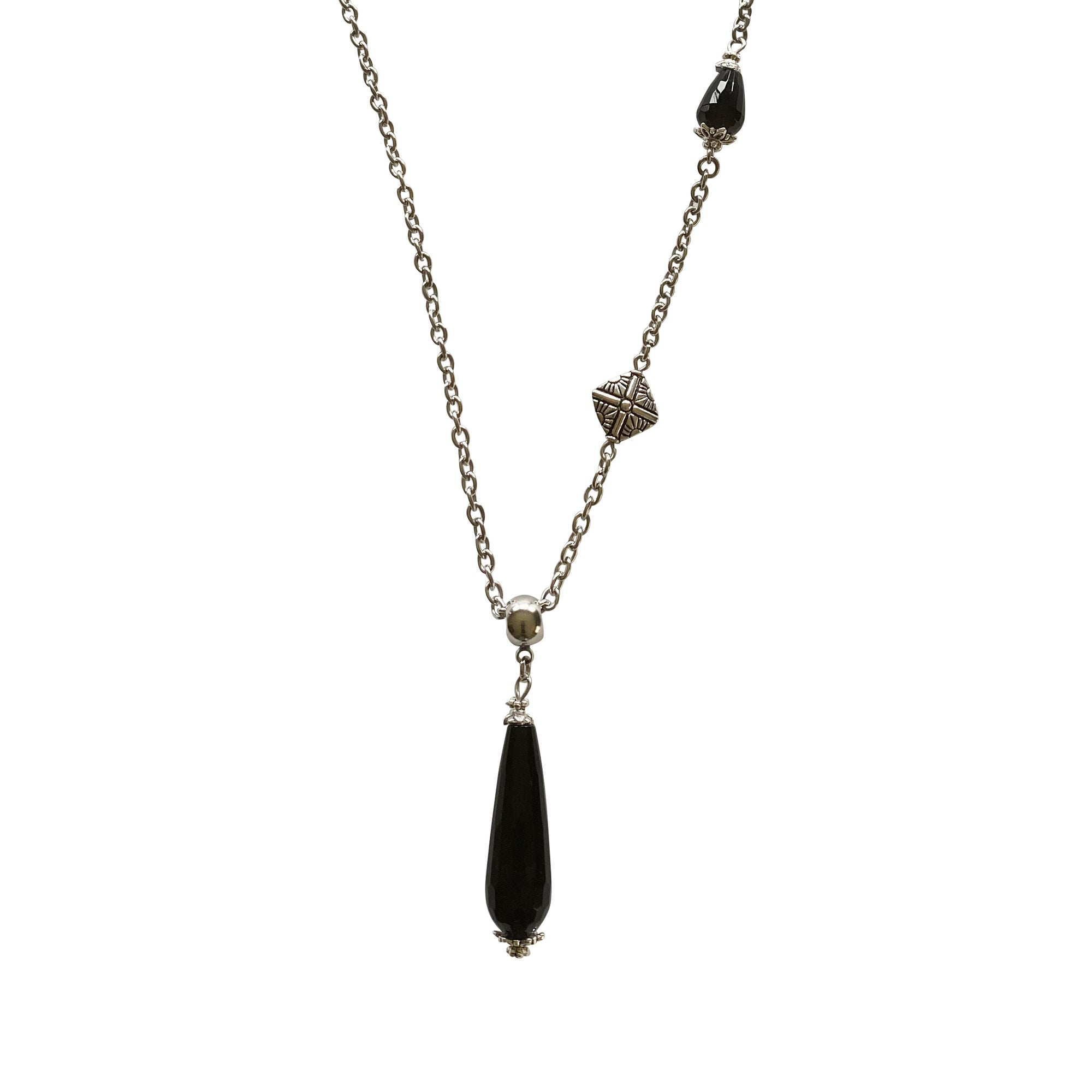 Asymmetrical Black Onyx Necklace